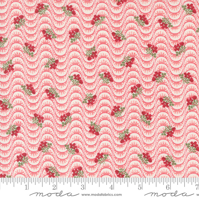 Grand Haven - Floral Moire Cream Scarlet
