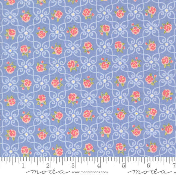 Memory Lane - Floral Scroll Blue
