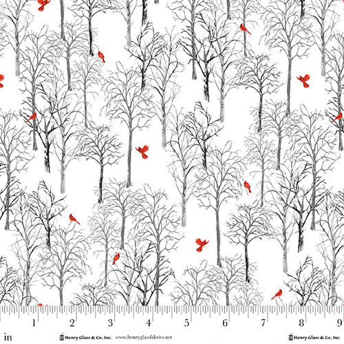 Joyful Snowmen - Trees & Cardinals White/Gray