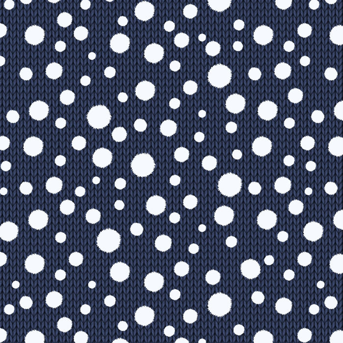 Joyful Snowmen - Dots on Knit Navy