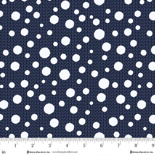 Joyful Snowmen - Dots on Knit Navy