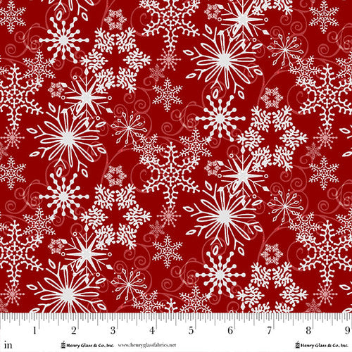 Joyful Snowmen - Snowflakes Red