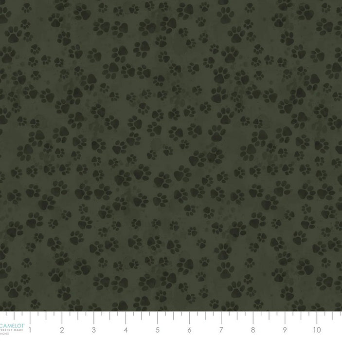 Merry Beary - Paw Print Trails Dark Green