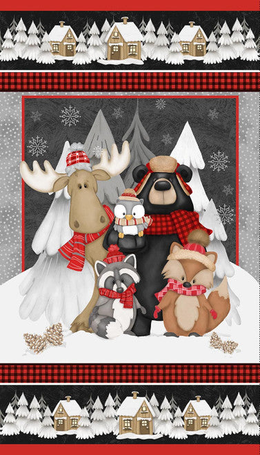 Pinecone Ridge Lodge - Winter Animal Panel