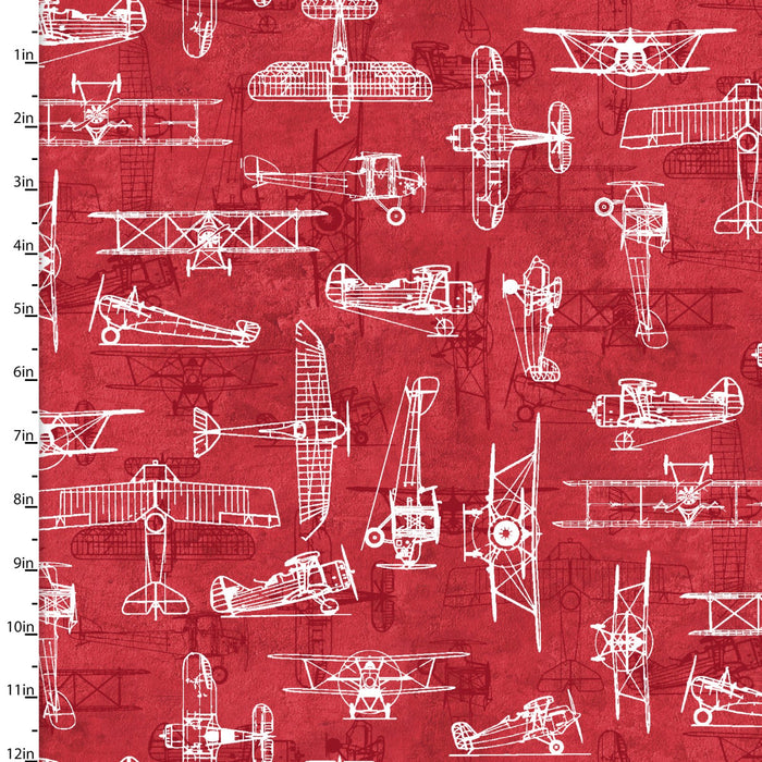 First in Flight - Plane Blueprints Red