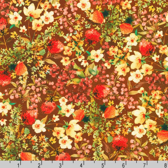 Sunlit Garden - Berry Florals Rust