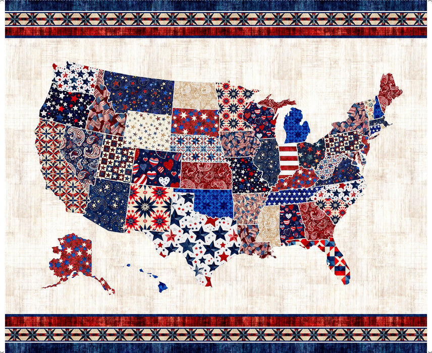 American Tapestry - U.S.A. Map Panel