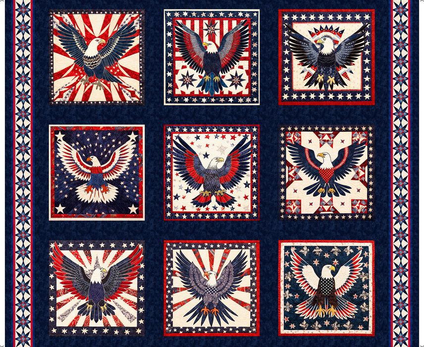 American Tapestry - Eagle Blocks Panel