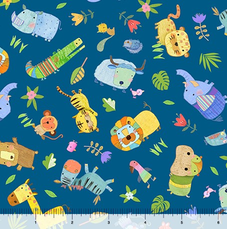 Jungle Friends - Baby Jungle Animal Navy