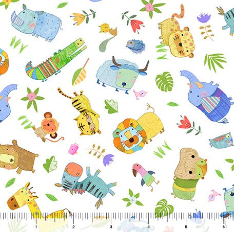 Jungle Friends - Baby Jungle Animal White