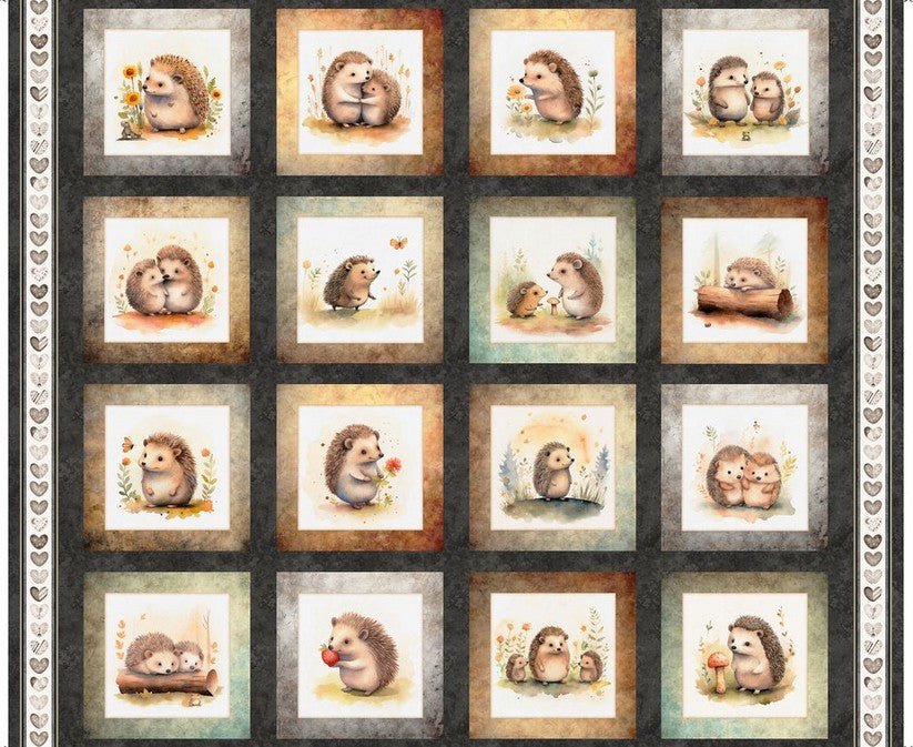 Hedgehugs - Hedgehog Picture Patch Charcoal