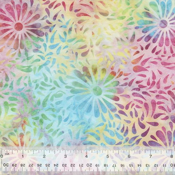 Lollypop Batiks - Daisy Petals Pastel Multi