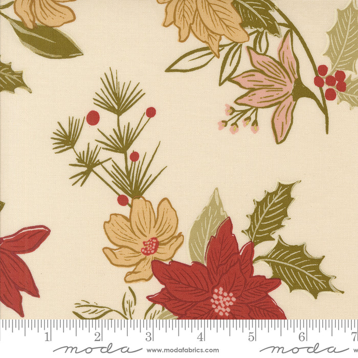 Old World Yuletide Metallic - Festive Florals Eggshell