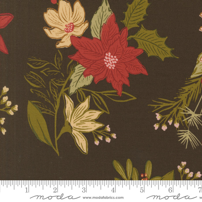 Old World Yuletide Metallic - Festive Florals Espresso