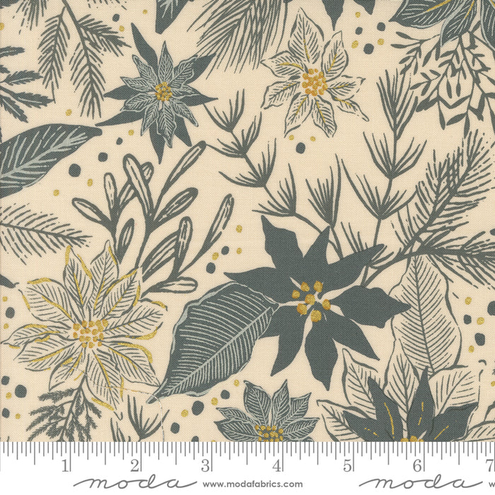 Old World Yuletide Metallic - Mix Florals Eggshell