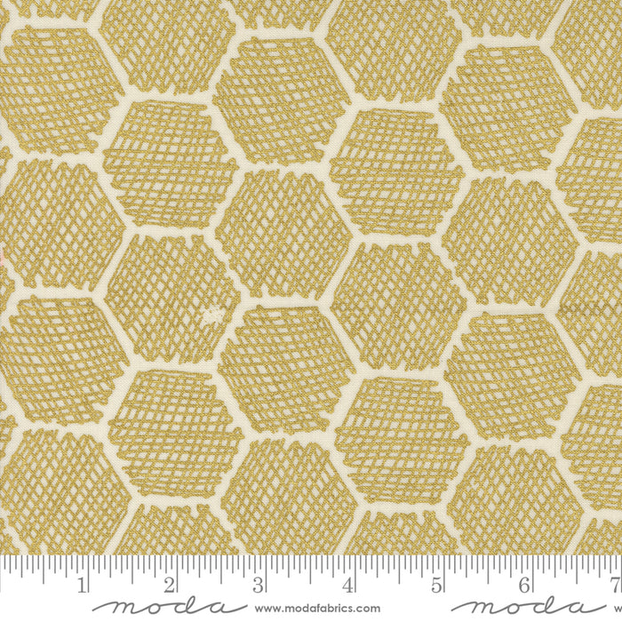 Bee Garden Metallic - Honeycomb Geometrics Porcelain