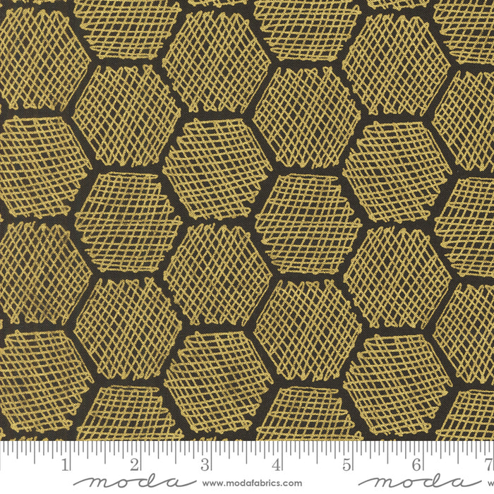 Bee Garden Metallic - Honeycomb Geometrics Black