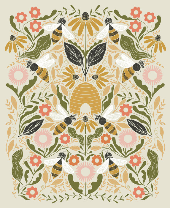 Bee Garden Metallic - Panel Porcelain