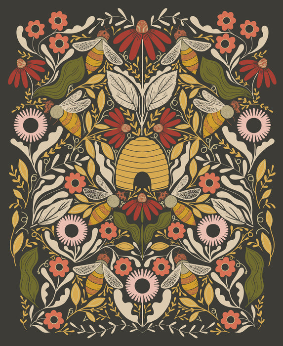 Bee Garden Metallic - Panel Black