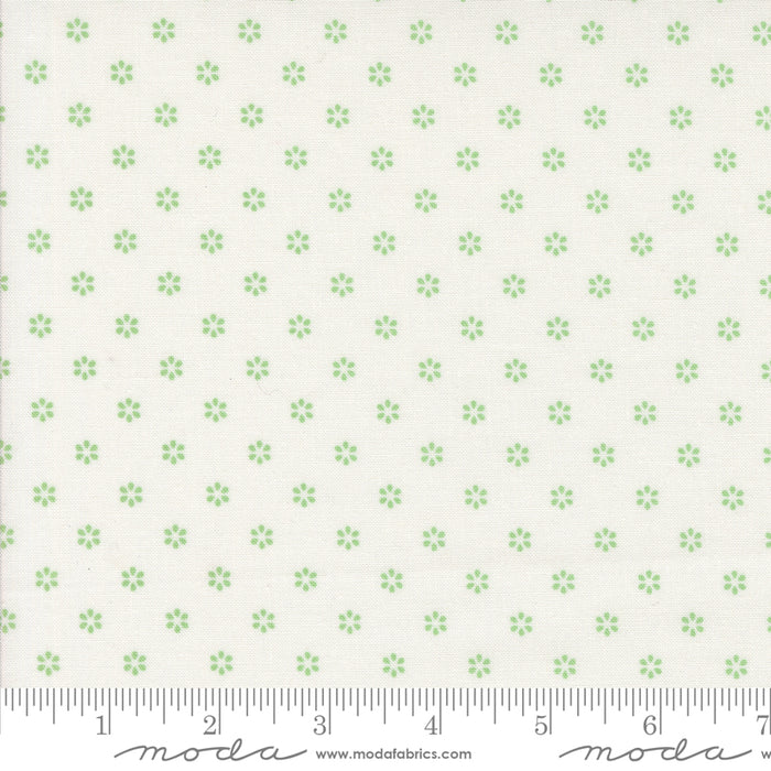 Summertime - Small Floral Cream Green