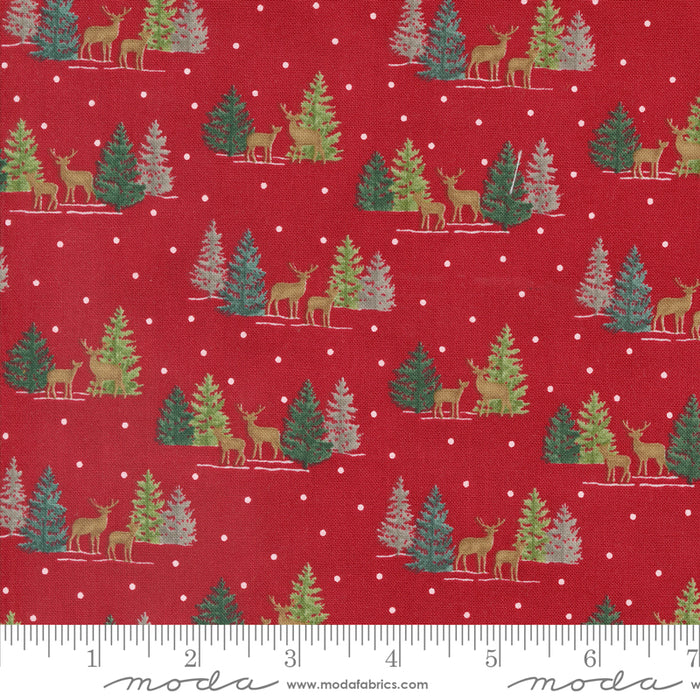 Woodland Winter - Tiny Tree Deer Cardinal Red