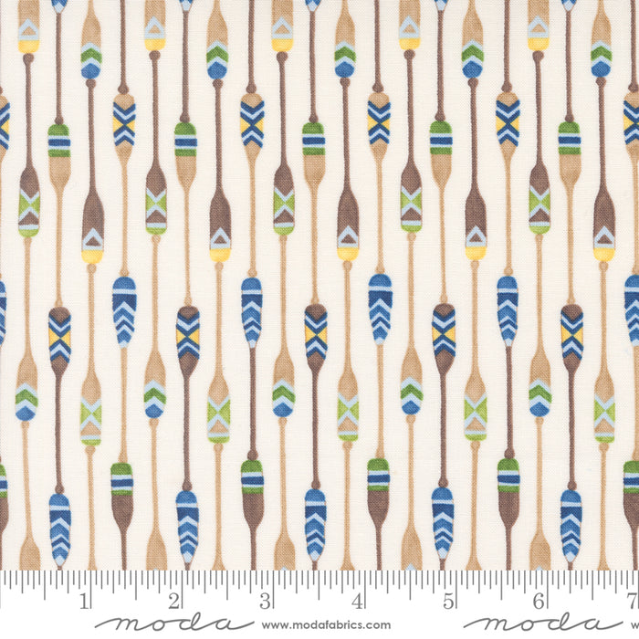 On Lake Time - Patterned Paddles Cloud White