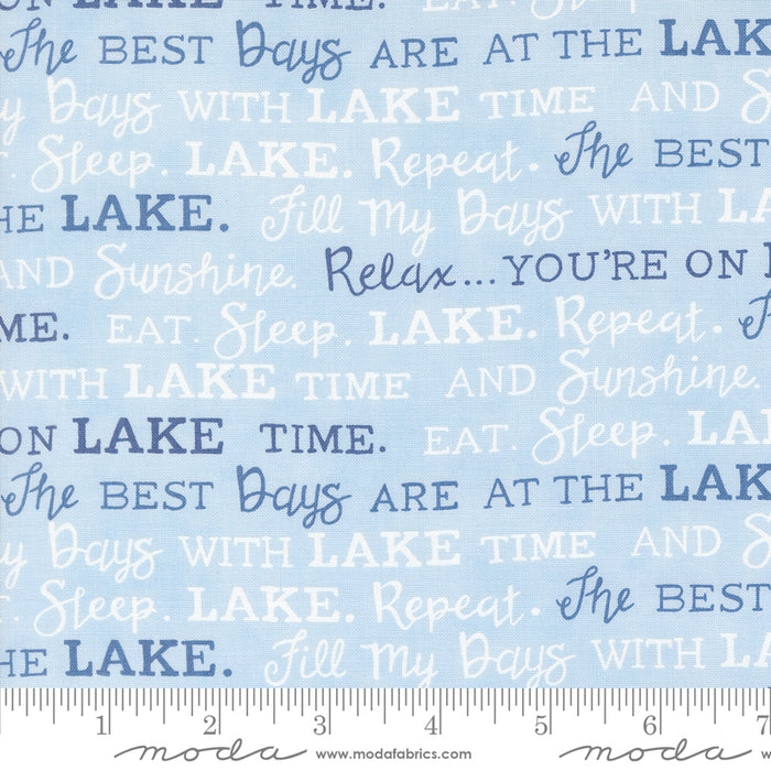 On Lake Time - Lake Words Sky Blue