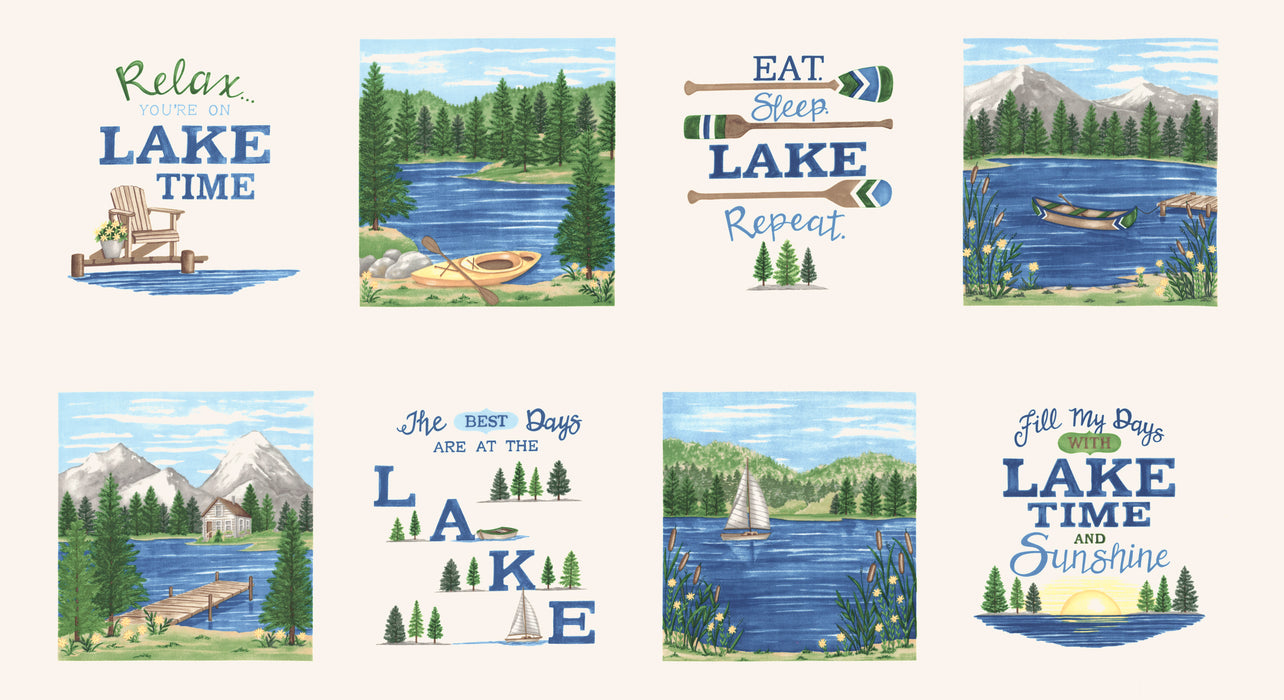 On Lake Time Panel - Cloud White