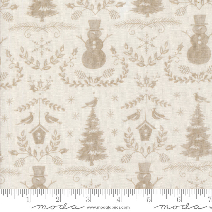 Winter Friends - Winter Damask Snowy White