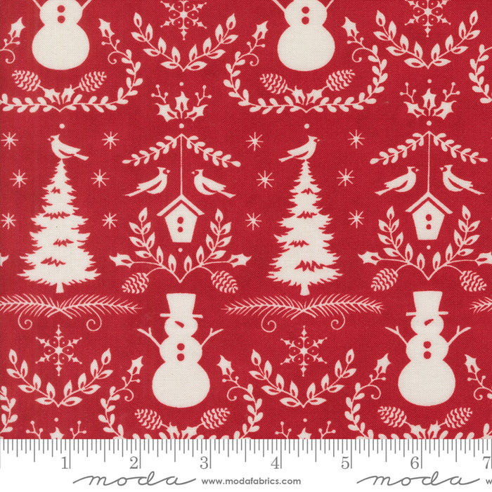 Winter Friends - Winter Damask Berry Red