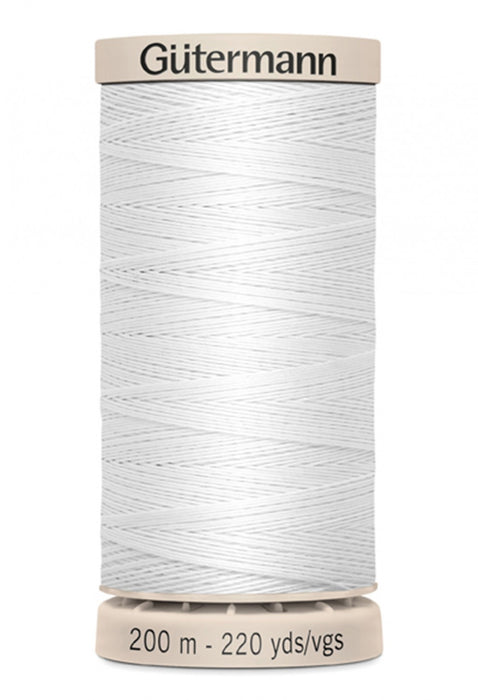 Cotton Hand Quilting Thread 100% Wax Finish Cotton - White