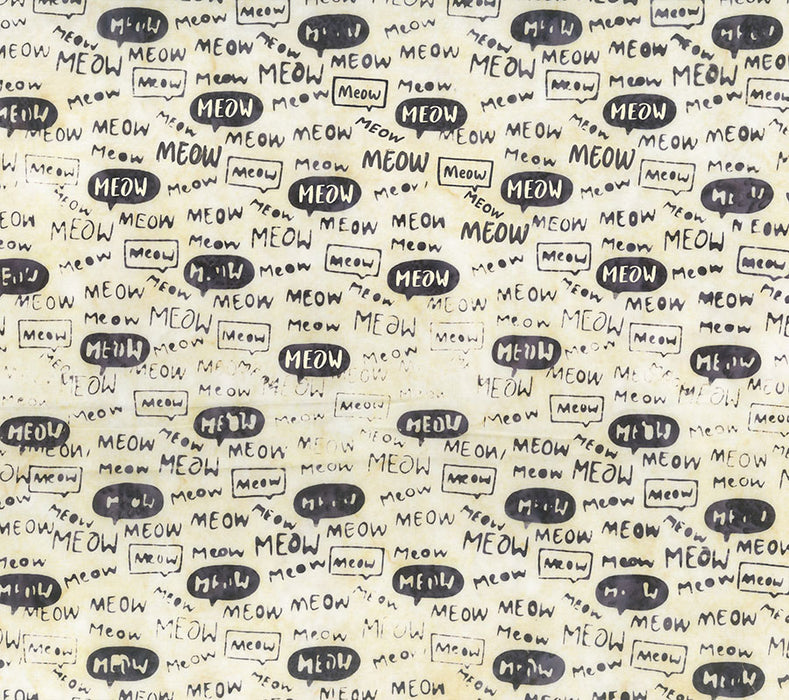 Meow Meow Batiks - Words Cream