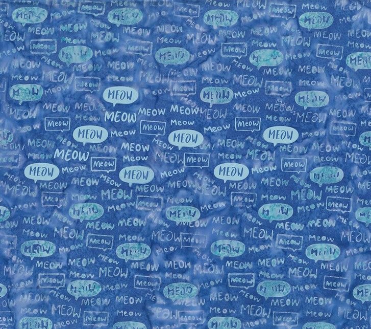 Meow Meow Batiks - Words Blueberry