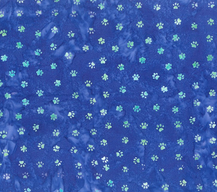 Meow Meow Batiks - Kitty Paws Cobalt Blue