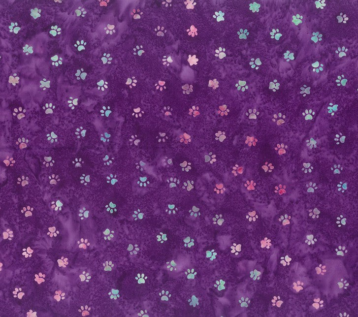 Meow Meow Batiks - Kitty Paws Plum