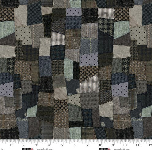 Snowy Days & Frosty Nights - Blanket Stitch Patchwork Slate