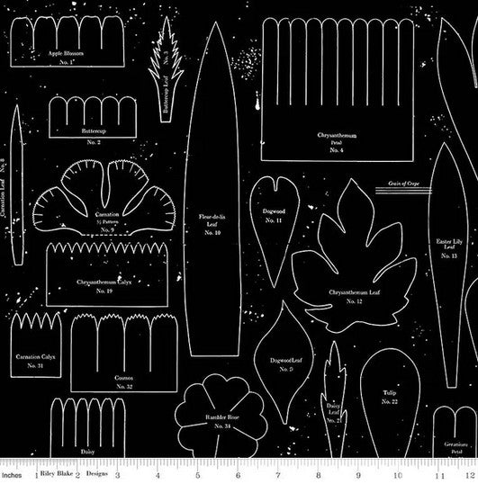 Sewing Seeds III - Posie Patterns Black