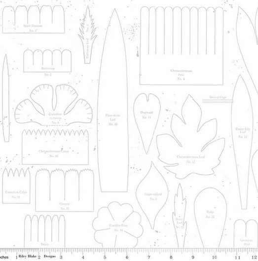 Sewing Seeds III - Posie Patterns White-on-White