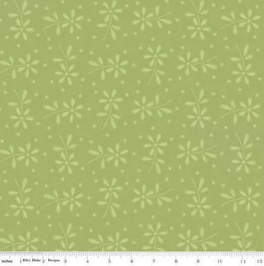 Sewing Seeds III - Eyelet Toss Green
