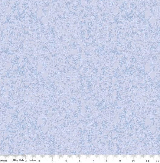 Sewing Seeds III - Porcelain Petals Periwinkle