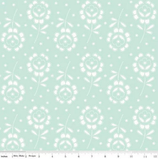 Sewing Seeds III - Rose Cutwork Aqua