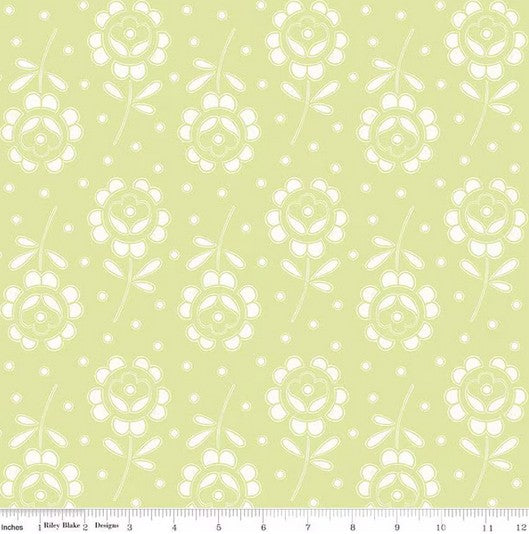 Sewing Seeds III - Rose Cutwork Green
