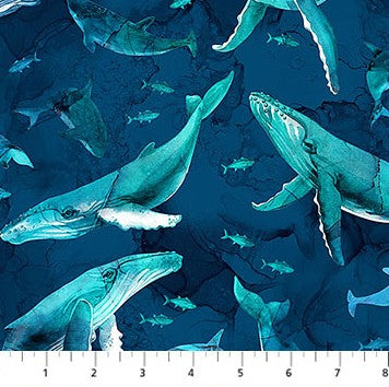 Deep Blue - Whales Dark Blue