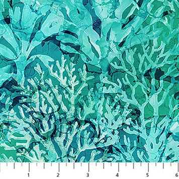 Deep Blue - Coral Collage Teal