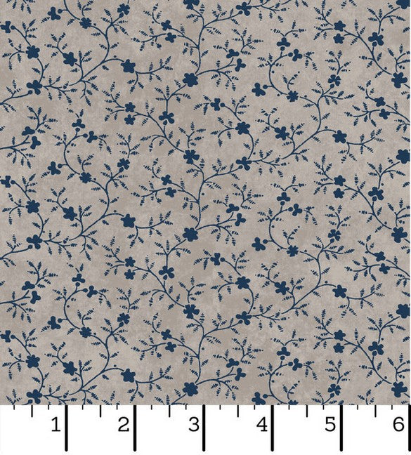 Patchwork Blue - Vines Tan