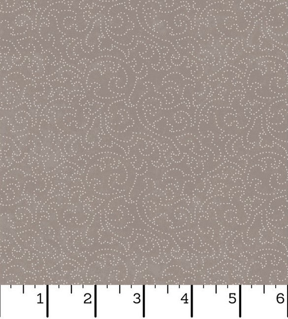 Patchwork Blue - Scrolls Tan