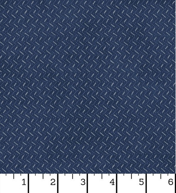 Patchwork Blue - Dashed Texture Navy