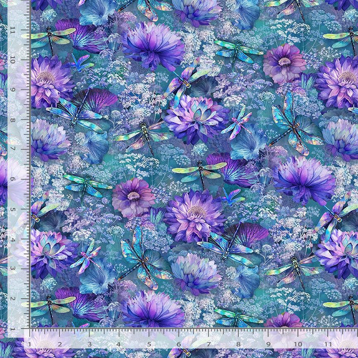Dragonfly Mist - Flying Dragonflies Floral Multi