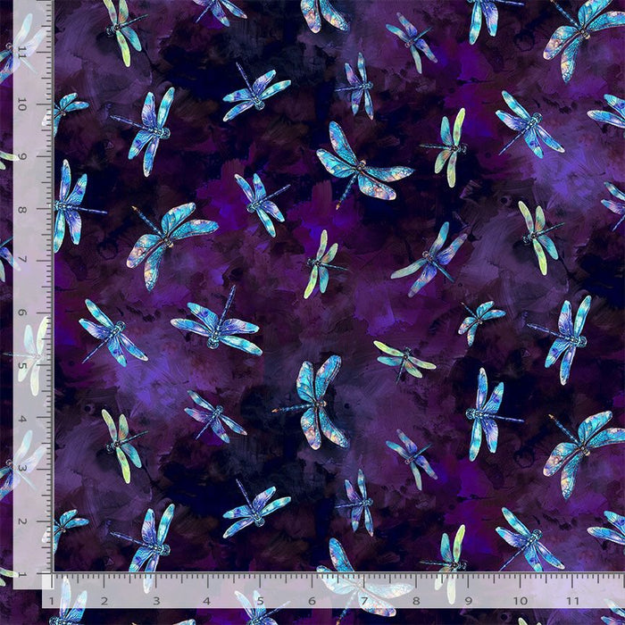 Dragonfly Mist - Flying Dragonflies Purple