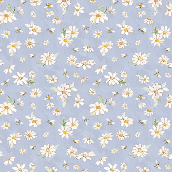 Daisy Field - Daisies & Bees Light Denim
